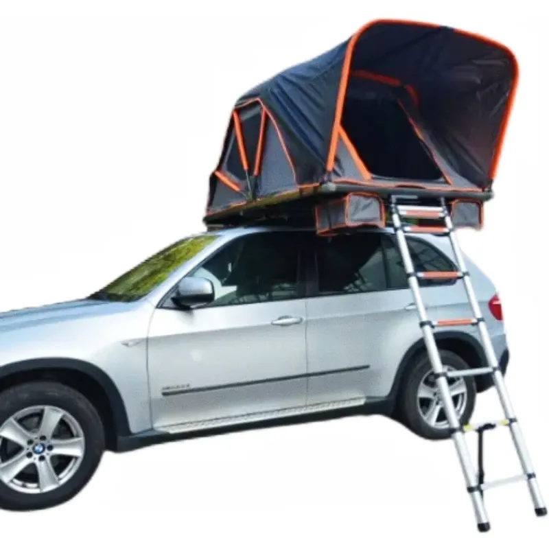 Outdoor Camping Tent - クイックオープン折りたたみ式ソフトルーフトップテント（屋外キャンプ用はしご付き）