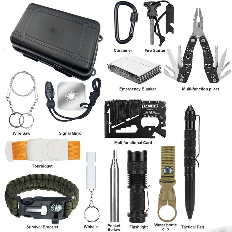 Outdoor Camping Adventures - ホンルイDIYコンパクトポータブル耐衝撃サバイバルギア緊急ツールキット釣り狩猟キャンプハイキングアウトドアアドベンチャー