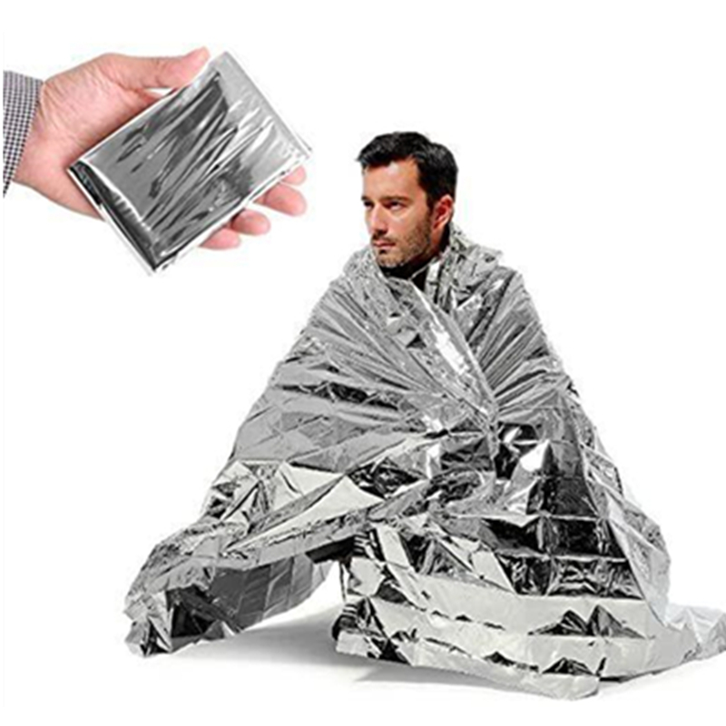 Emergency Mylar Blanket - 緊急用保温ブランケット マイラー素材 アウトドアサバイバル応急処置キット レスキュー用スペースフォイル キャンプ ハイキング