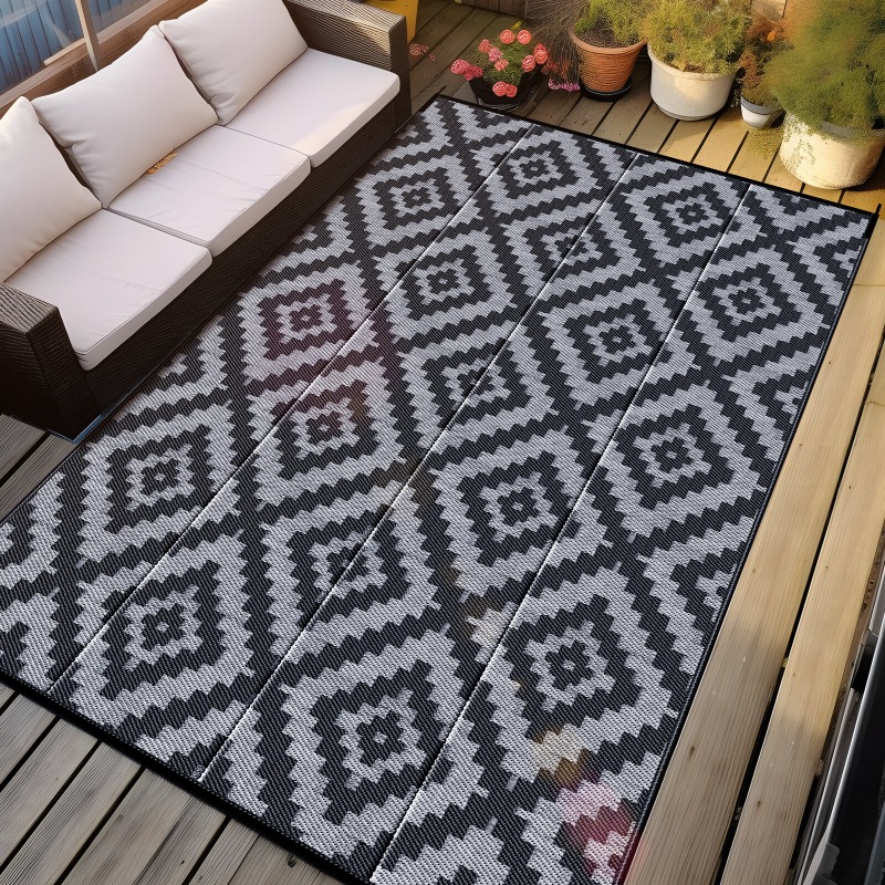 Outdoor Camping Rugs 9X12 - 大型パティオマット屋外用ラグ9x12防水プラスチックRVラグキャンプビーチマットキャンプハイキング用