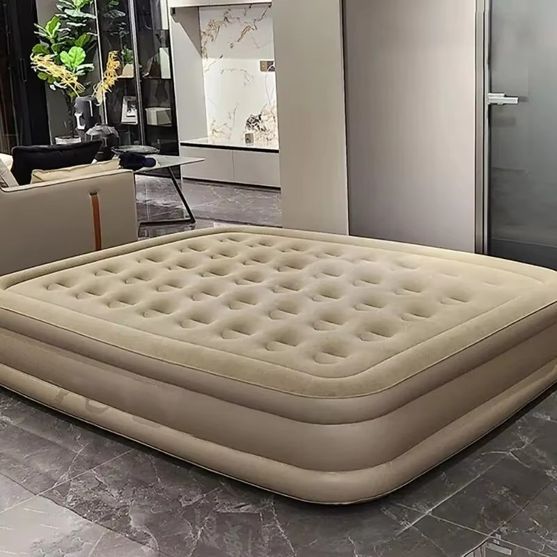 Bed Outdoor Camping - インフレータブルPVCスリーピングマットレス,豪華な2人用キャンプマットレス,ポンプ内蔵,厚手