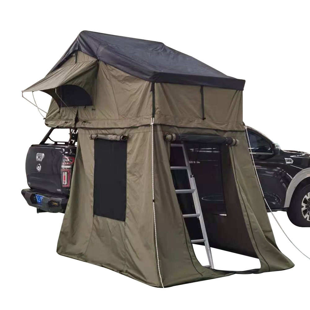 Outdoor Camping Tent - 防水サンシェード折りたたみ式ルーフトップカーファミリーキャンプ用屋外テント（オーニング付きアネックスルーム）
