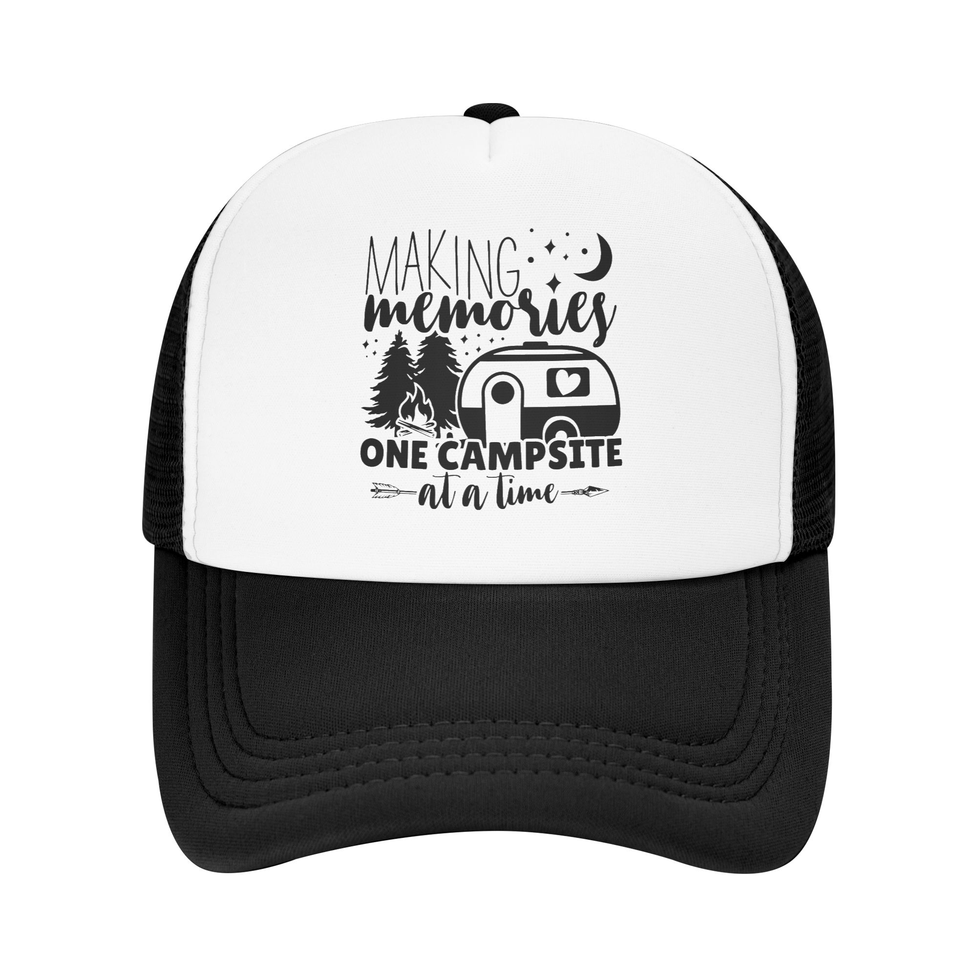 Outdoor Camping Adventures - クラシックユニセックスアドベンチャーキャンプハッピーキャンパートラッカーハット大人用調節可能な野球帽男性女性日焼け止めトラッカーキャップ