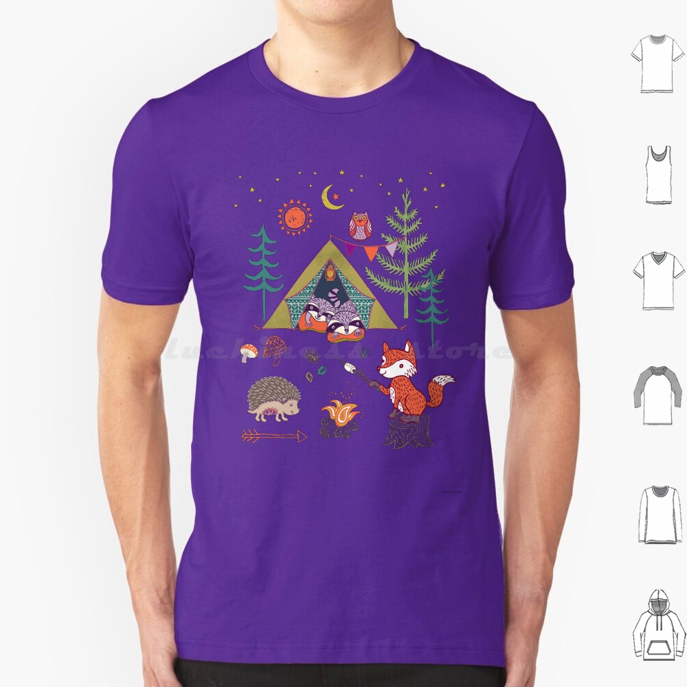 Outdoor Camping For Kids - ウッドランドアニマルズ キャンプアウト Tシャツ メンズ レディース キッズ