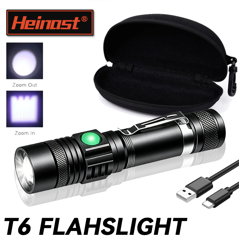 Outdoor Camping Adventures - T6 LED 充電式懐中電灯、18650 ズーム可能なトーチ、キャップクランプ、ヘッドランプ、ペンクリップ、屋外キャンプ用ハンドヘルドワークライト