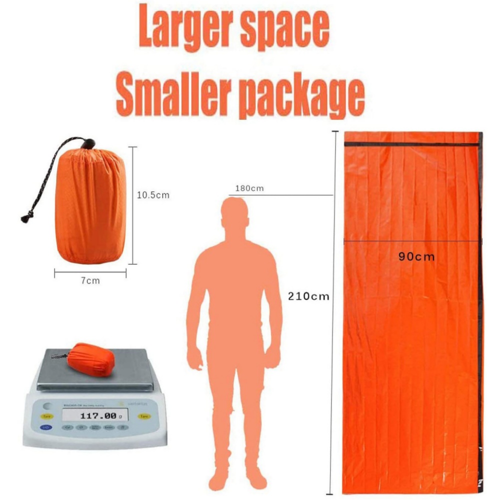 Emergency Mylar Blanket - 防水再利用可能なサーマルマイラー緊急ブランケットポータブルスペースサバイバルバッグキャンプハイキングアウトドアギアに最適