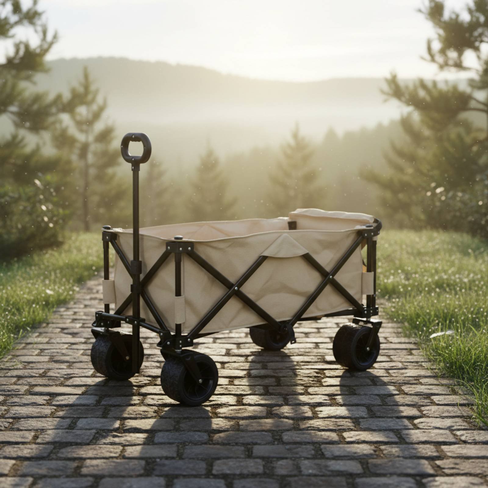 Outdoor Camping Vehicle Wagon - ワゴンテーブル車両ポータブルキャンピングワゴンアウトドアギア全地形対応ホイールプッシュプルハンドル（キャンパー向け）
