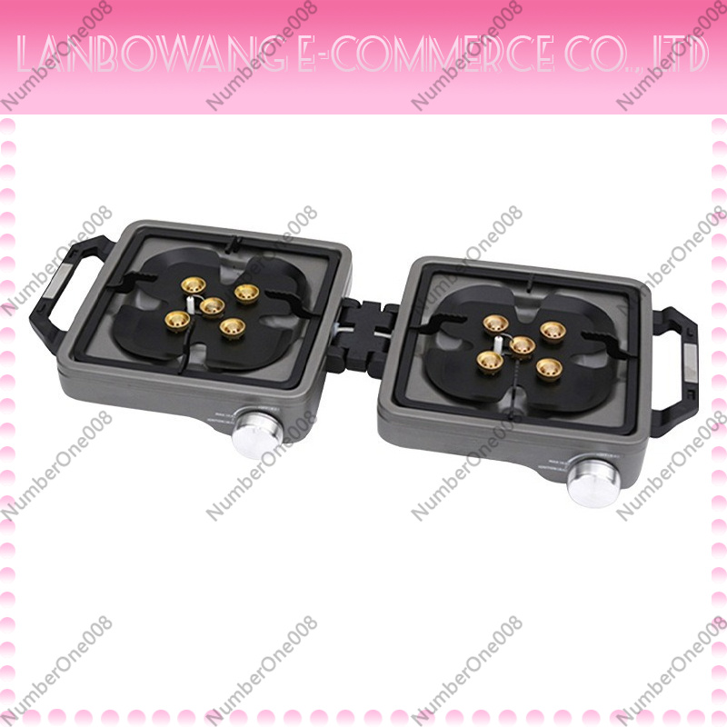 Outdoor Camping Gas Stove - 屋外用デュアルバーナー高出力キャンプストーブ折りたたみ式BBQグリル分割式ストーブカセットガスコンロ
