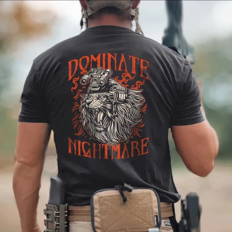 Outdoor Camping Guy - 夏の新作コットン半袖プリント Tシャツミリタリータフガイアウトドアトレーニング多用途男性と女性のカジュアルルーズトップ