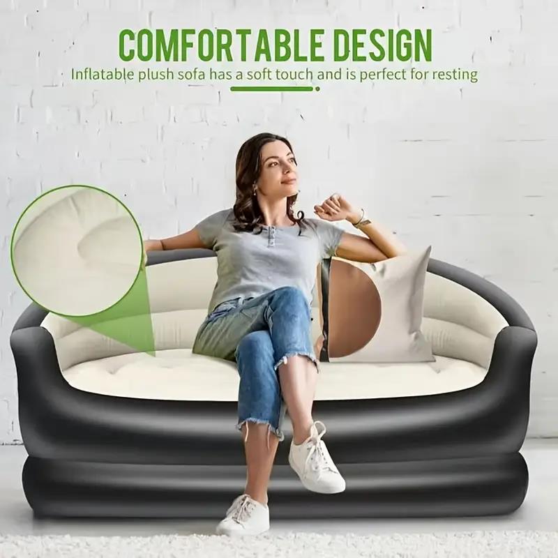 Bed Outdoor Camping - 屋外用ポータブルインフレータブルベッド、ラウンジダブルソファ、折りたたみ式キャンプ用インフレータブルリクライニングチェア、フロッキング屋外用インフレータブルソファ