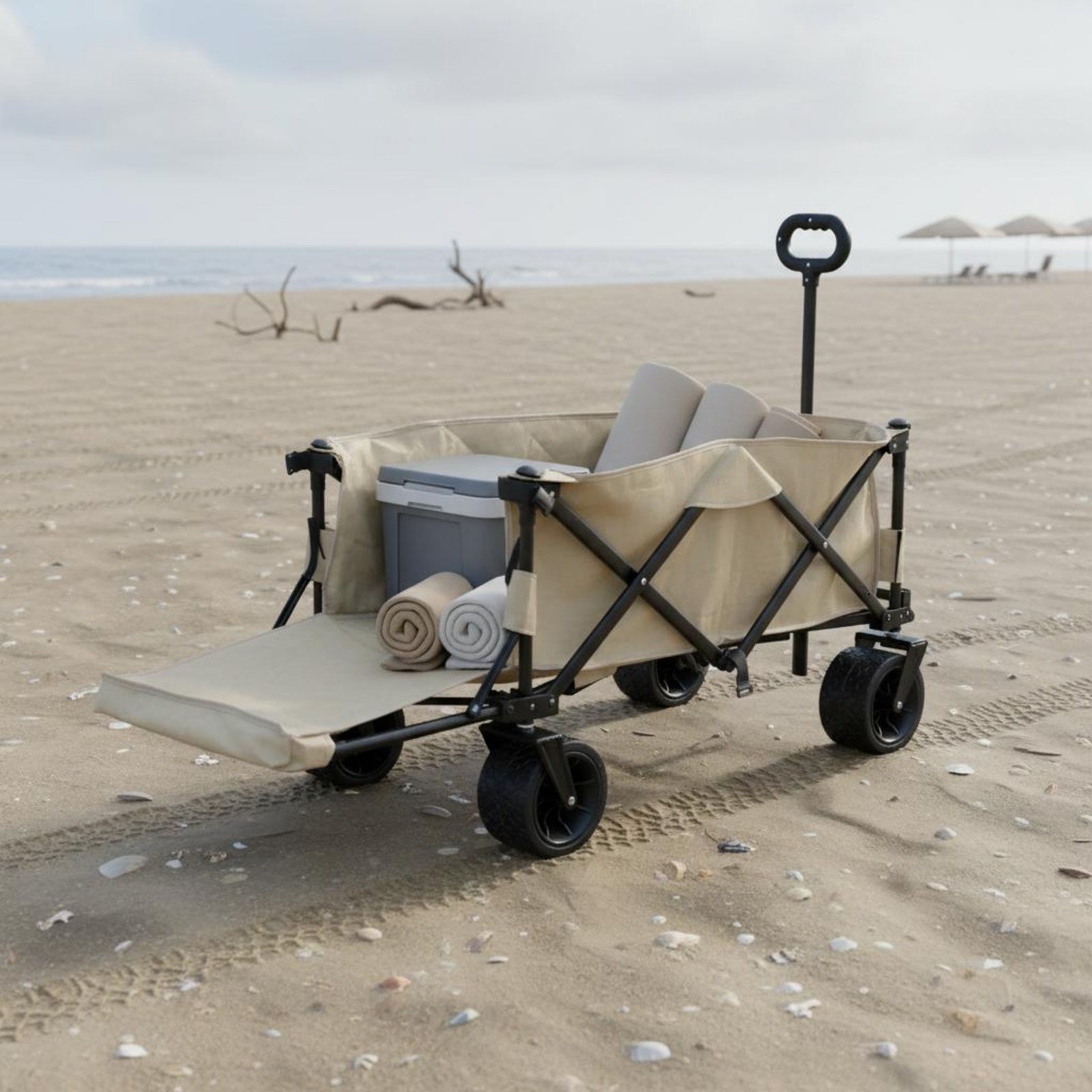 Outdoor Camping Vehicle Wagon - ワゴンテーブル車両 大容量キャンピングワゴン アウトドアギア コンパクト収納 全地形対応ホイール 屋台販売業者向け