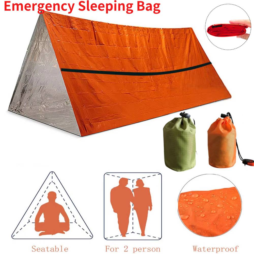 Emergency Mylar Blanket - ポータブル防水緊急サバイバル寝袋屋外 EDC キャンプギアサーマルサック応急処置レスキューキットマイラーブランケット ﻿