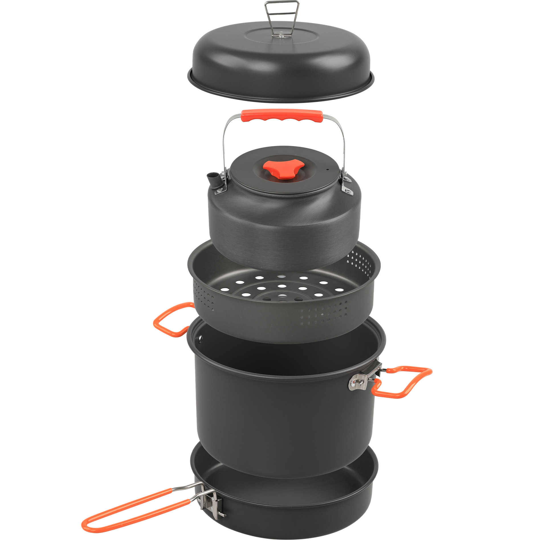 Outdoor Camping Cooking Set - 屋外調理器具セット、キャンプ調理鍋、ケトル、蒸し器、フライパン