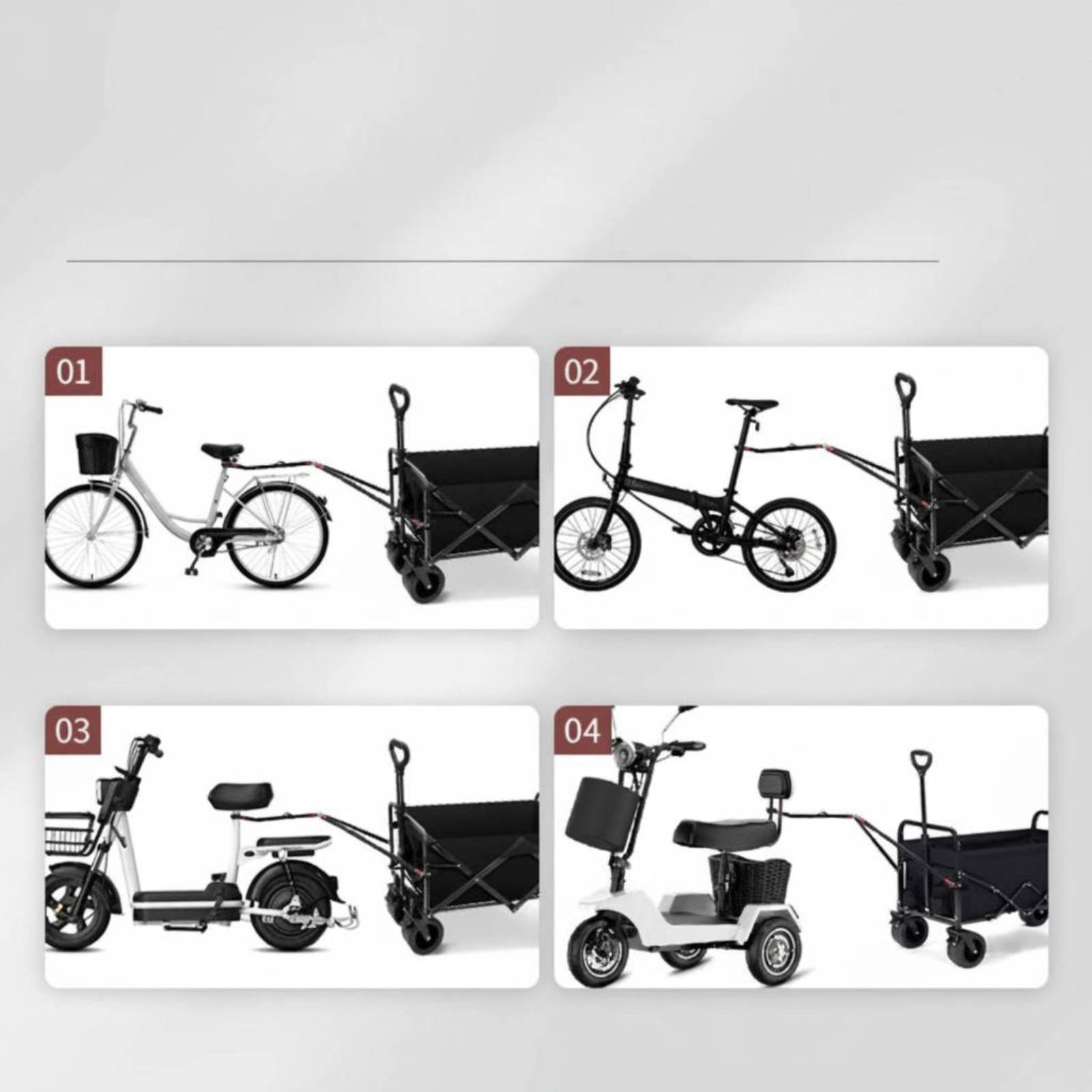 Outdoor Camping Vehicle Wagon - キャンピングカー用接続ロッド 軽量バイク輸送ワゴン プルトウバー アウトドアギア 多用途 簡単設置