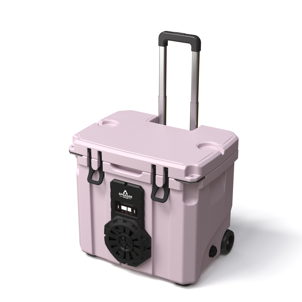 Outdoor In Camping - 35L屋外用断熱防水PE PUホイール付きクーラーボックス、スピーカー搭載、5日間のワインや食品の保管に最適、キャンプ用