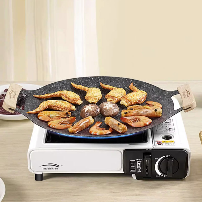 Outdoor Camping Cooking Set - ﻿ 26/30/33CM屋外キャンプグリルパン韓国風マイファンストーンノンスティックバーベキュープレート鉄板焼きポータブル家庭用フライパン