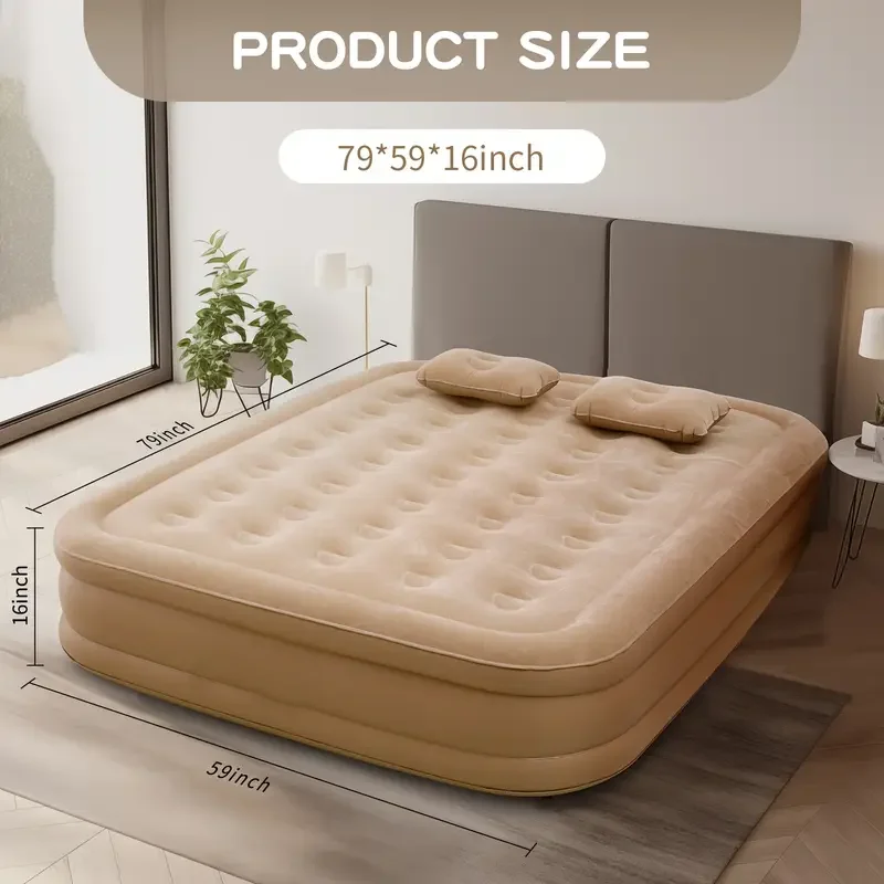 Bed Outdoor Camping - インテリアエアマットレス グランピングマット PVC インフレータブルスリーピングマットレス 高級2人用キャンプベッドマット 内蔵ポンプ
