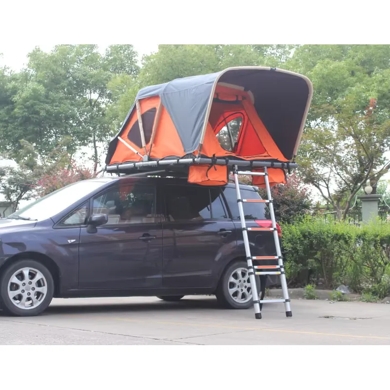 2人用防水キャンバスルーフトップテント（グラスファイバーポー - Outdoor Camping Tent のレビューと価格