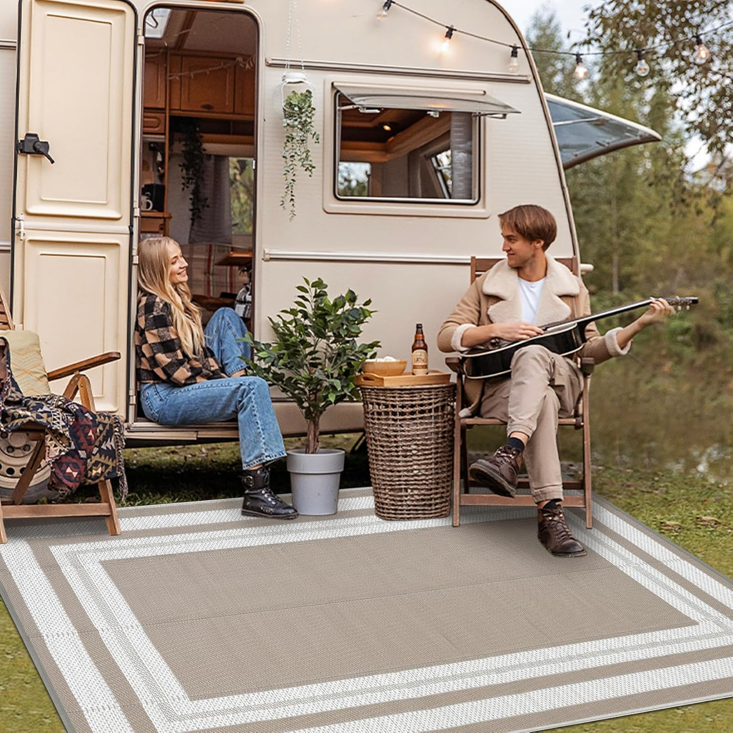 9x12 アウトドアラグ – パティオ、RV、キャンプ、ピク - Outdoor Camping Rugs 9X12 のレビューと価格