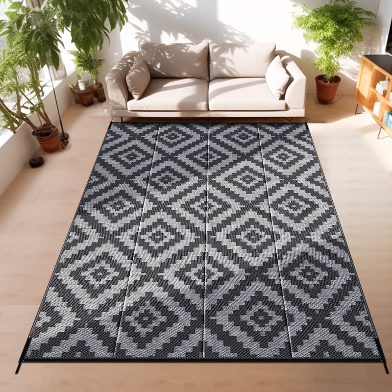 大型パティオマット屋外用ラグ9x12防水プラスチックRVラグ - Outdoor Camping Rugs 9X12 のレビューと価格