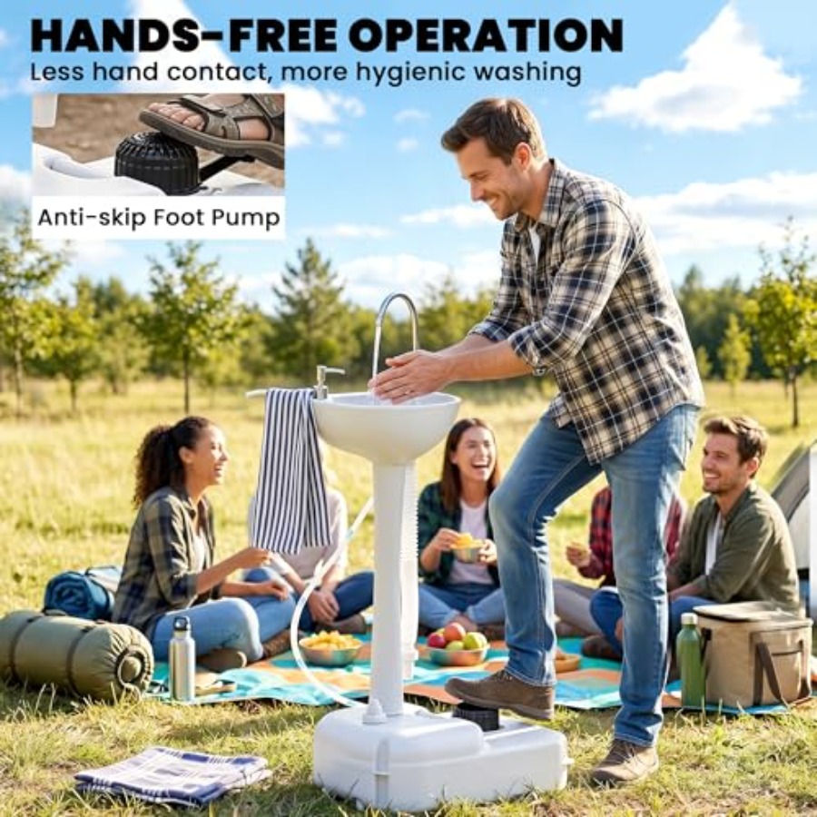 ポータブルキャンプシンク（RVや屋外イベント用）：HDPE製 - Outdoor In Camping のレビューと価格