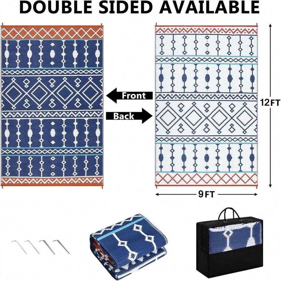 メイユウ アウトドアラグ、8x10フィート/9x12フィート - Outdoor Camping Rugs 9X12 のレビューと価格