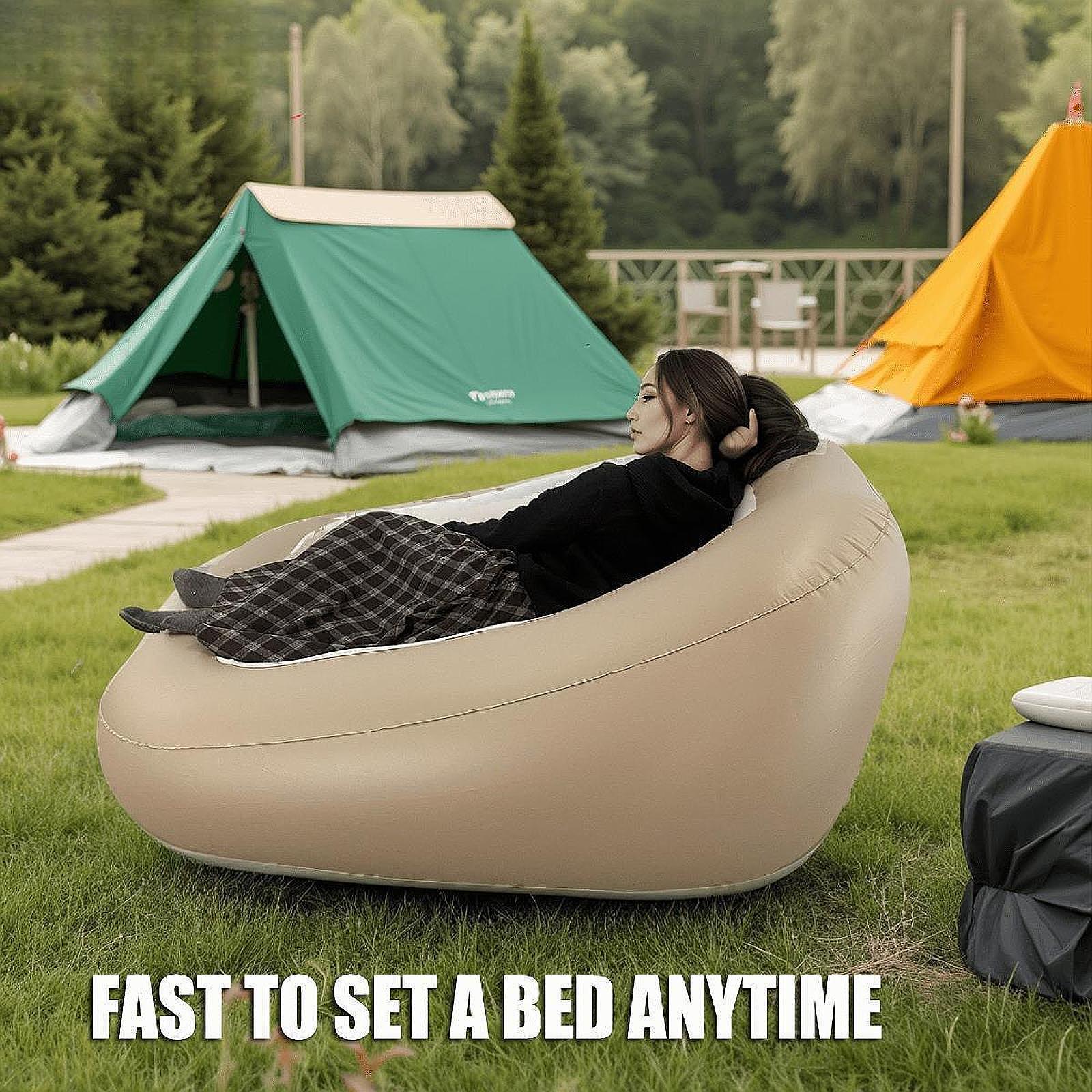 インフレータブルソファ折りたたみ椅子エアベッド旅行用屋外レジ - Bed Outdoor Camping のレビューと価格