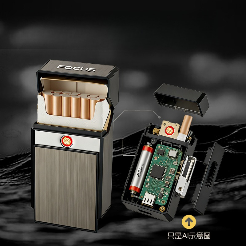 新しいUSBシガレットボックスライター、防湿・防風。 充電式 - Outdoor Windproof Lighter のレビューと価格