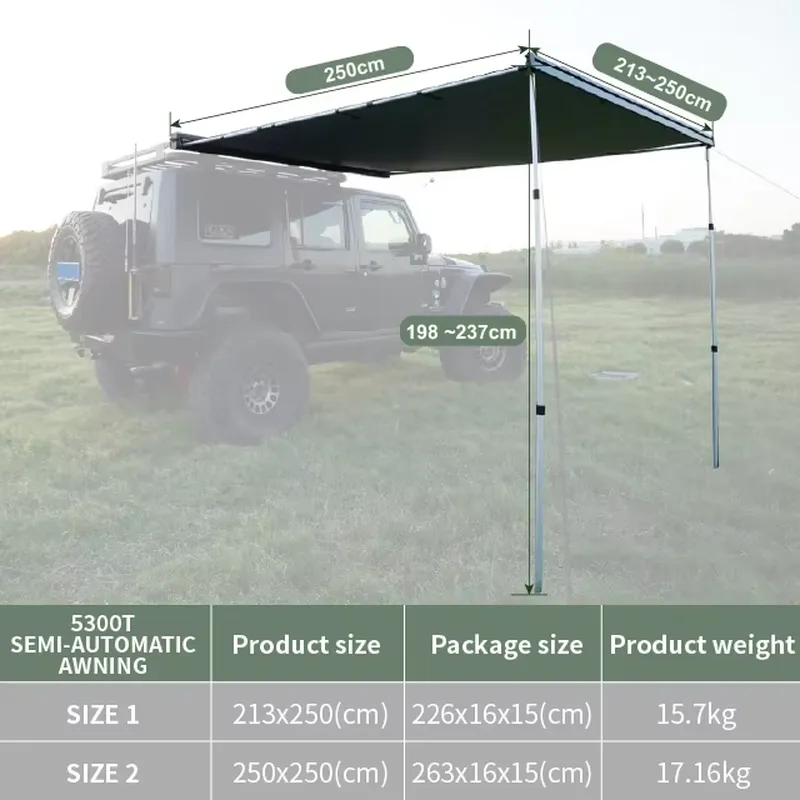 Awnlux 4x4格納式オフロード車用アルミケースロールア - Outdoor Camping Tent のレビューと価格