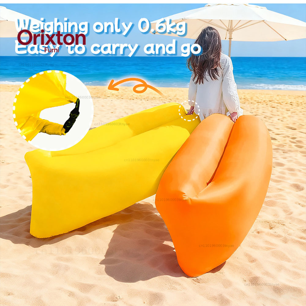 多色展開のシングルレイジーインフレータブルソファ、ポータブル - Bed Outdoor Camping のレビューと価格