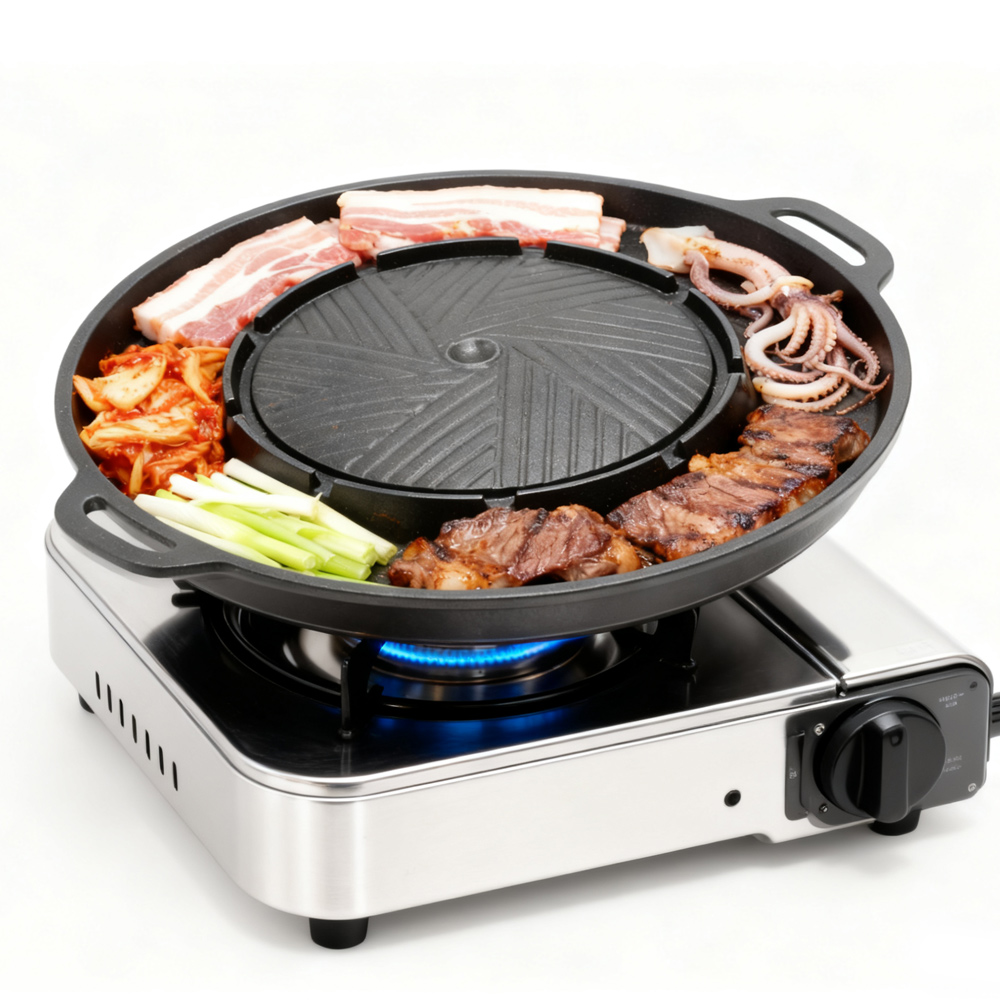 KOSUN 韓国式BBQグリルパン 2 in 1 丸型バーベ - Outdoor Camping Cooking Set のレビューと価格