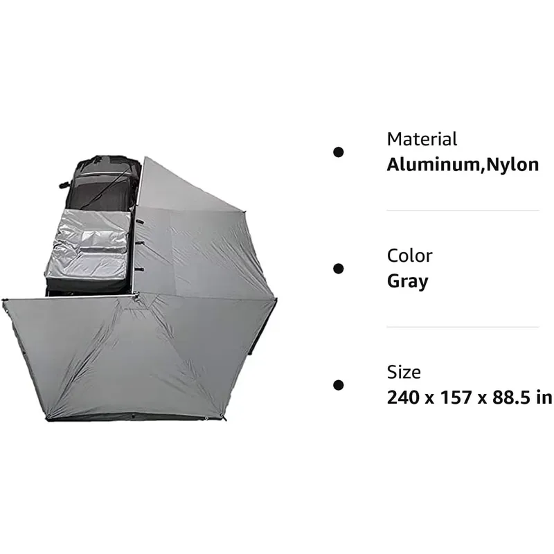 Awnlux 270度カーサイドオーニング アルミポール付き - Outdoor In Camping のレビューと価格