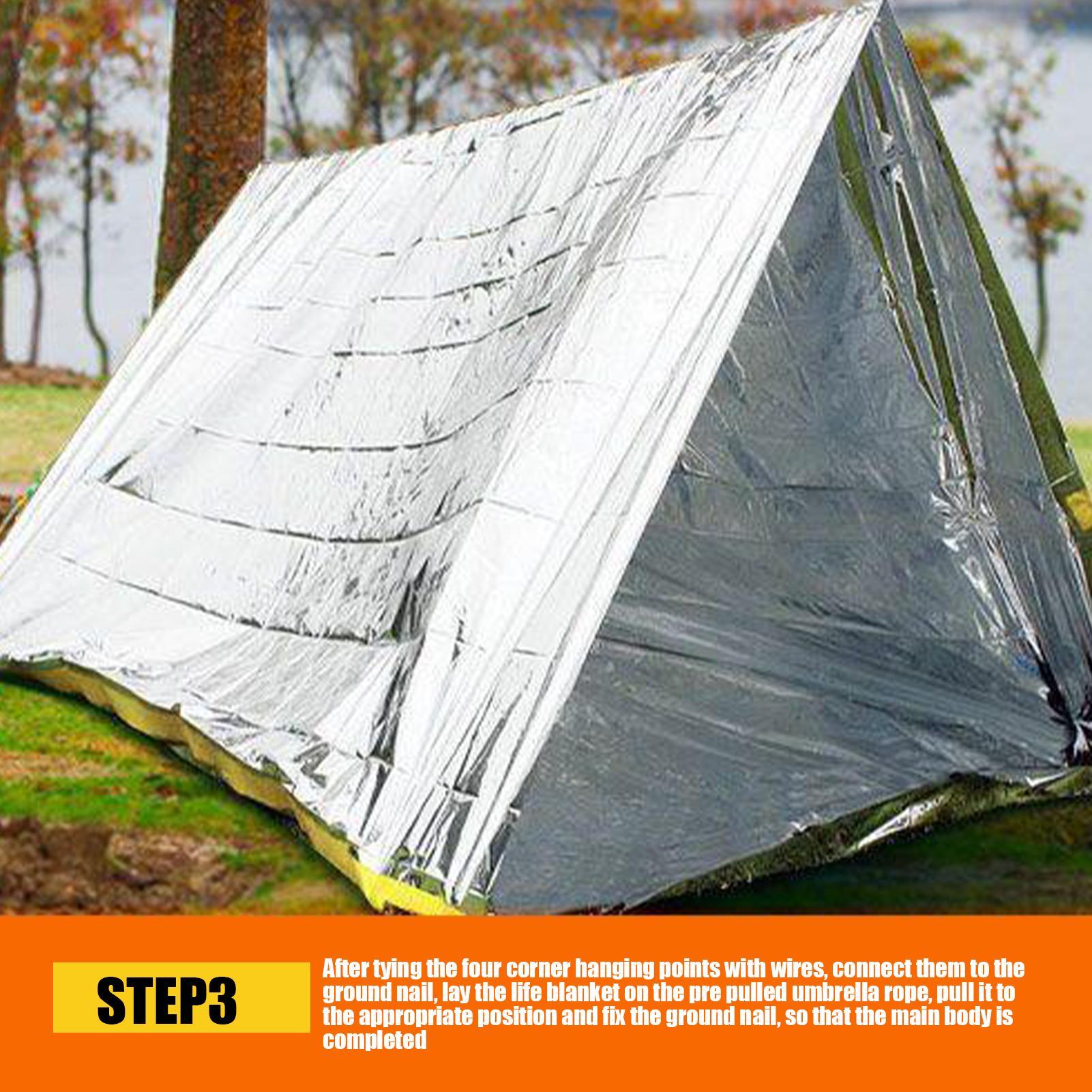 1PC 緊急ブランケット防風防水フォイルサーマルサバイバルギ - Emergency Mylar Blanket のレビューと価格
