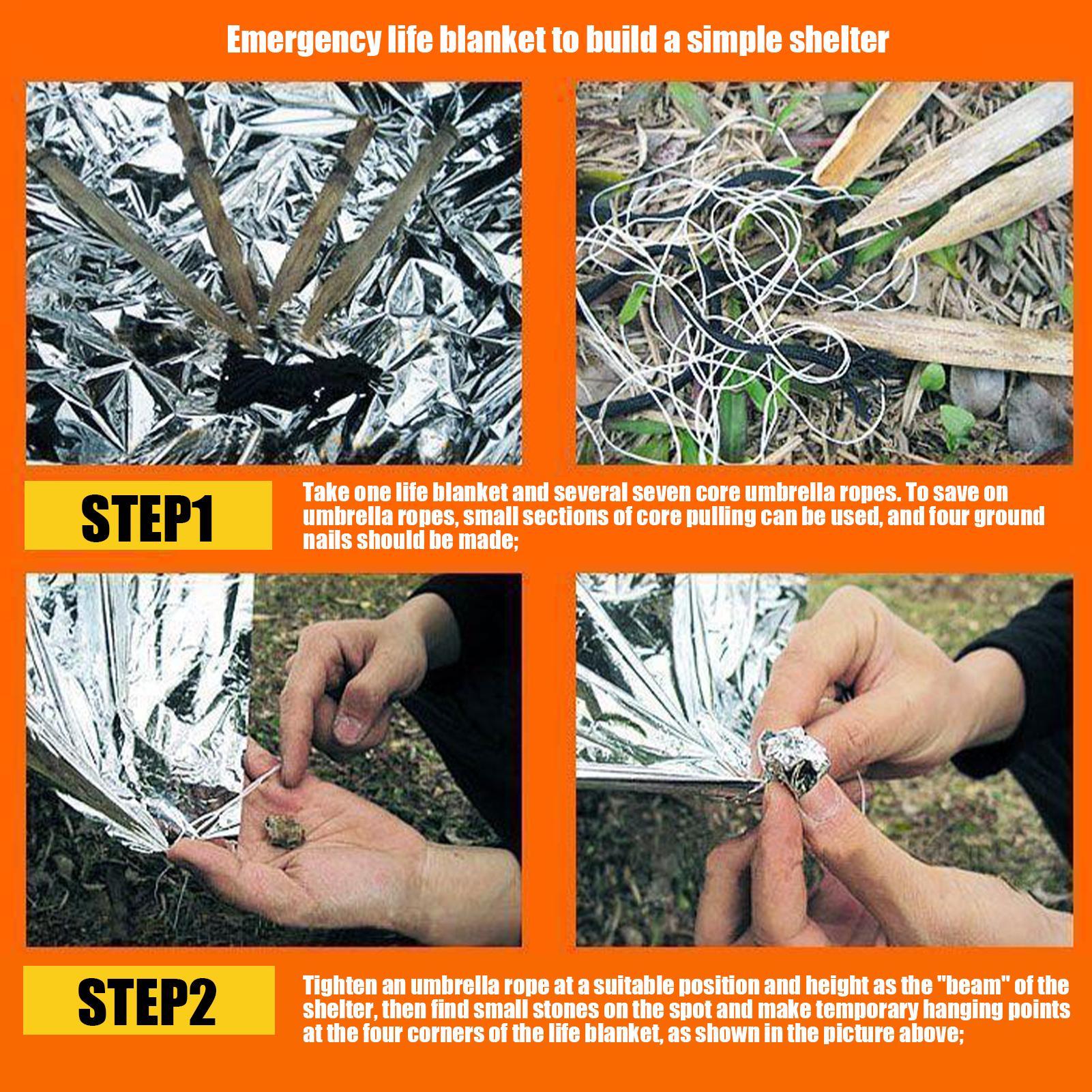 1PC 緊急ブランケット防風防水フォイルサーマルサバイバルギ - Emergency Mylar Blanket のレビューと価格