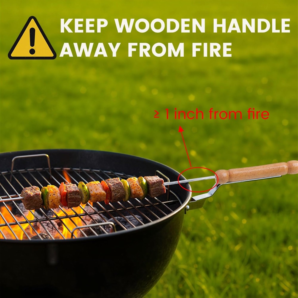 再利用可能なバーベキュースキュワー グリル用 12本セット  - Outdoor Camping Cooking Set のレビューと価格