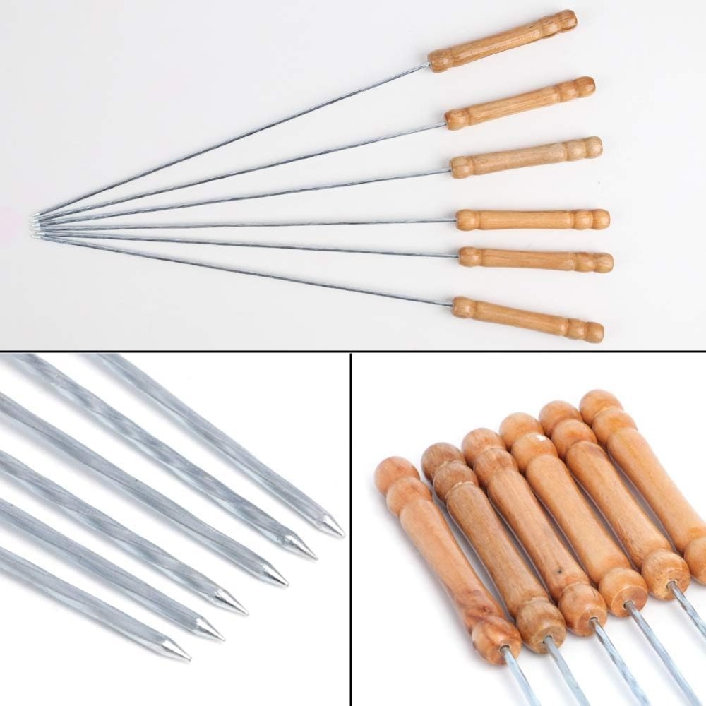 再利用可能なバーベキュースキュワー グリル用 12本セット  - Outdoor Camping Cooking Set のレビューと価格