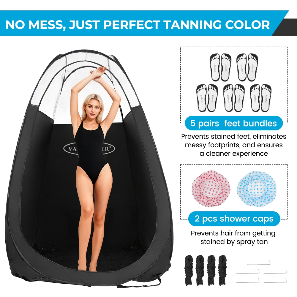 黒色のスプレータンニングテント、ポータブル屋外キャンプ用トイ - Outdoor Camping Toilet Tent のレビューと価格