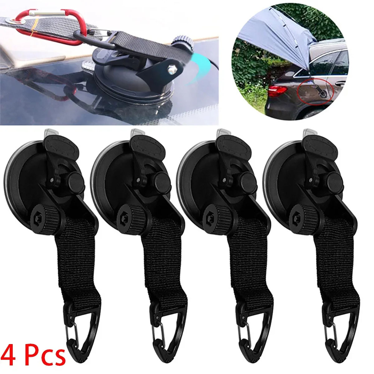 1/4個入り 自動テント吸盤 バックル サイドラウンド/三角 - Camping Zelt Outdoor のレビューと価格