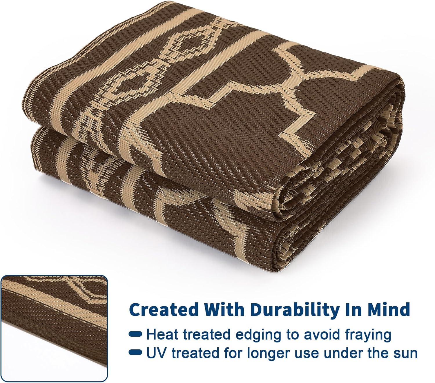 9x12 リバーシブル屋外パティオラグ – プラスチックスト - Outdoor Camping Rugs 9X12 のレビューと価格