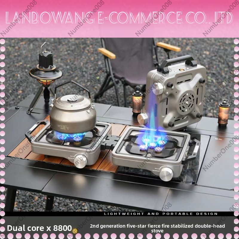 屋外用デュアルバーナー高出力キャンプストーブ折りたたみ式BB - Outdoor Camping Gas Stove のレビューと価格