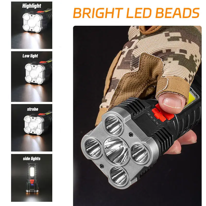 5 LED ハイパワー LED 懐中電灯 充電式キャンプ用ス - Outdoor Camping Adventures のレビューと価格