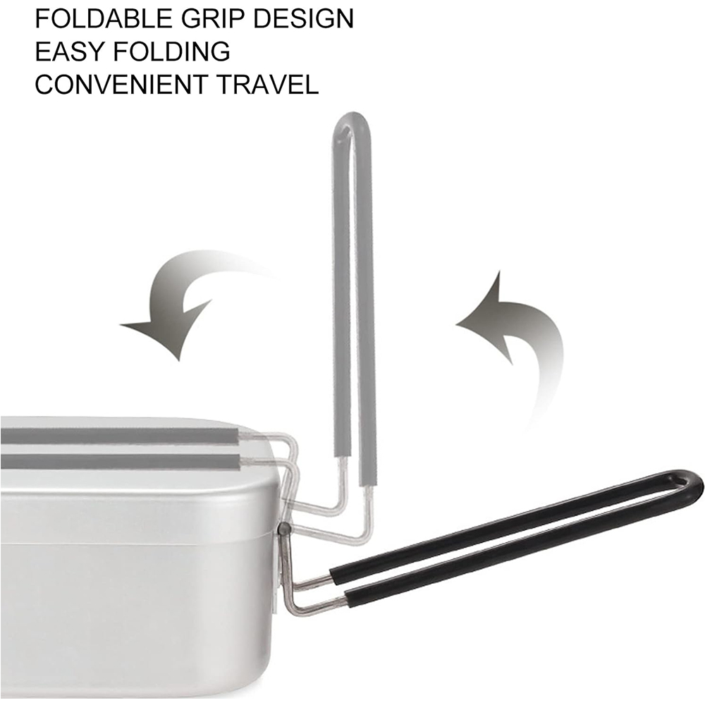 800 ミリリットルアルミ弁当箱屋外キャンプ調理器具食器折り - Outdoor Camping Cooking Set のレビューと価格