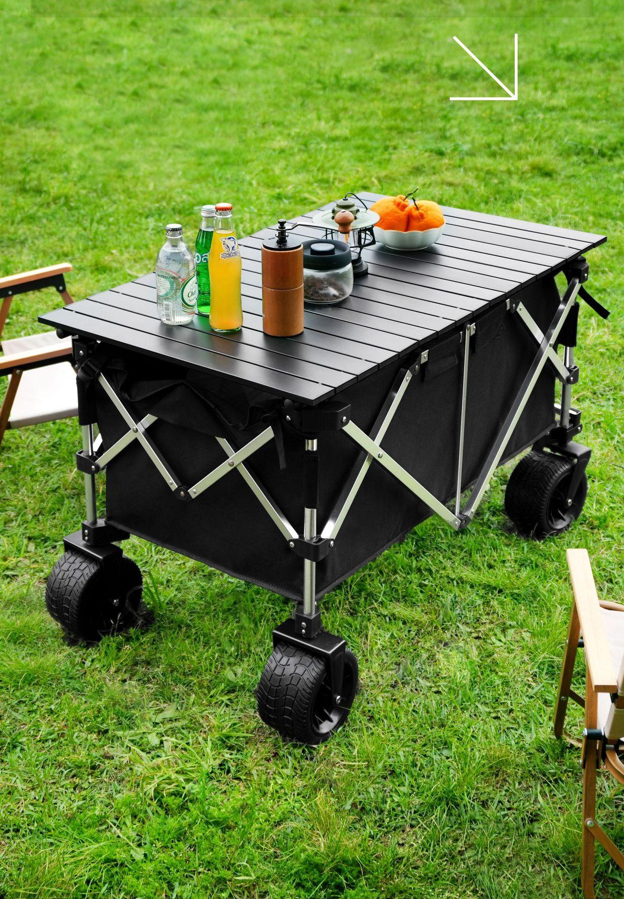 プレミアムデザインアルミ折りたたみワゴン ポータブルアウトド - Outdoor Camping Vehicle Wagon のレビューと価格