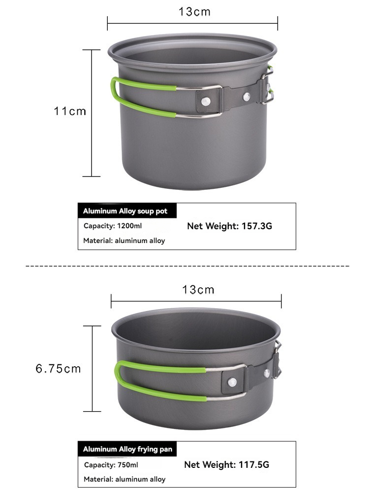 BRS-T15A キャンプ調理器具セット 超軽量キャンプポッ - Outdoor Camping Cooking Set のレビューと価格