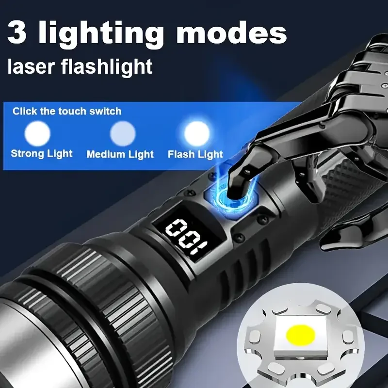 900000LM 強力な LED 懐中電灯 Type-c 充 - Outdoor Camping Adventures のレビューと価格