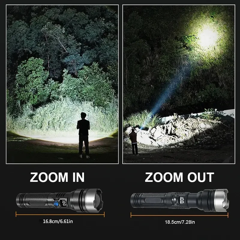 900000LM 強力な LED 懐中電灯 Type-c 充 - Outdoor Camping Adventures のレビューと価格