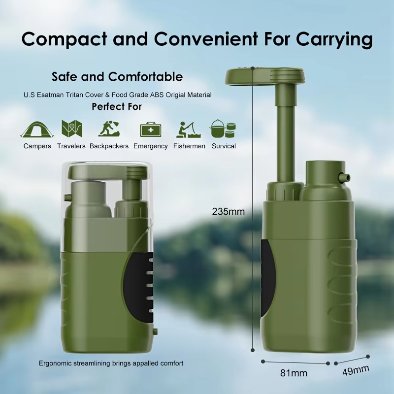 屋外用浄水器 直接飲用ポータブル浄水器 キャンプ用浄水器ポン - Outdoor Camping Direct のレビューと価格