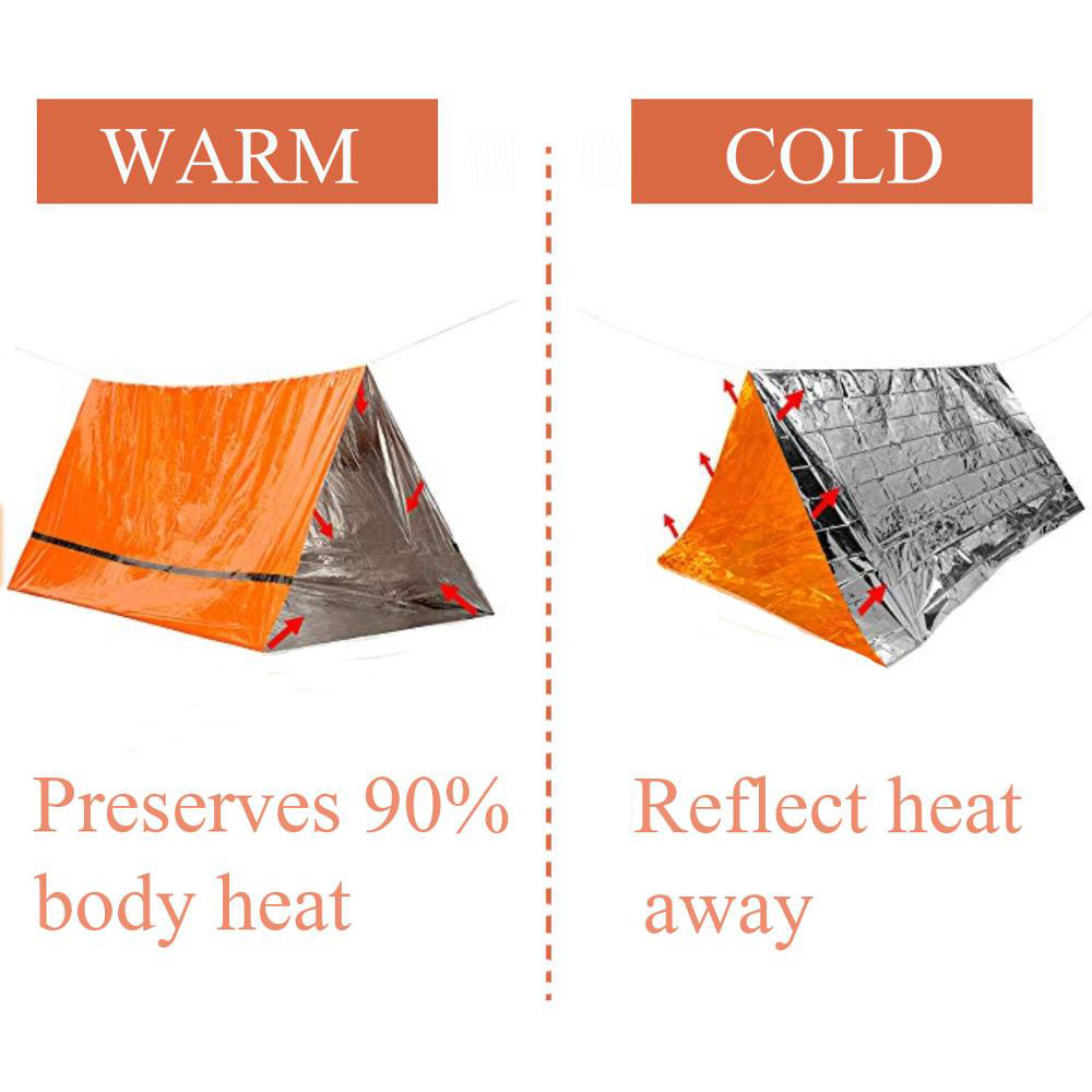 2 人緊急避難所ビビィサバイバルテントキットマイラーチューブ - Emergency Mylar Blanket のレビューと価格