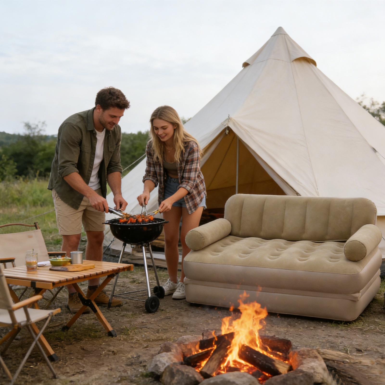 エアソファ エアポンプ付き 折りたたみベッド エアーカウチ  - Bed Outdoor Camping のレビューと価格
