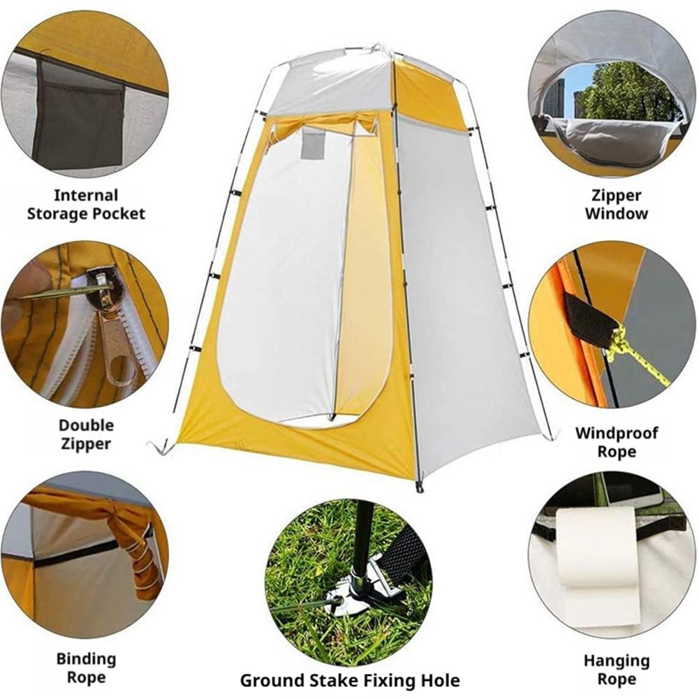ポータブルシャワーテント二重層防水プライバシーシェルター屋外 - Outdoor Camping Toilet Tent のレビューと価格